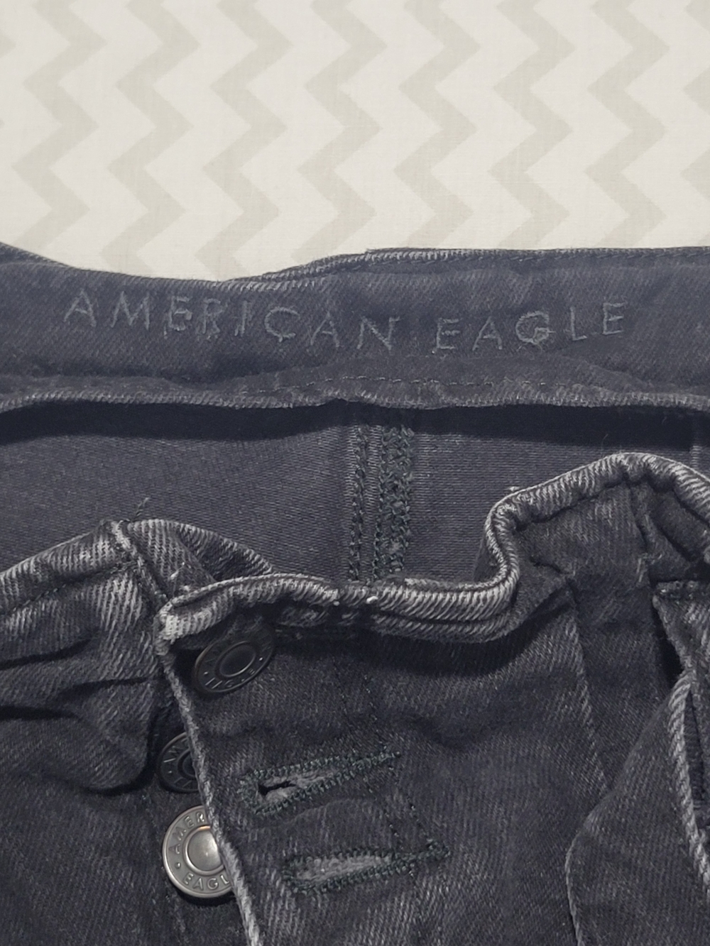 American Eagle Outfitters Black Denim Shorts with Belt Sz 4 - Picture 2 of 13